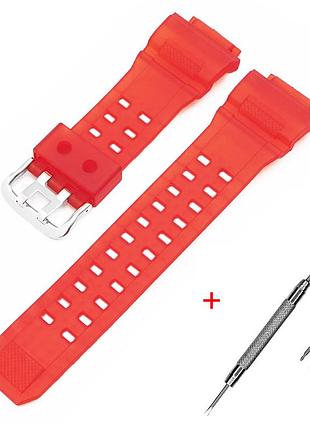 Ремешок для casio g-shock gw-9400 transl red si, ремешки для часов