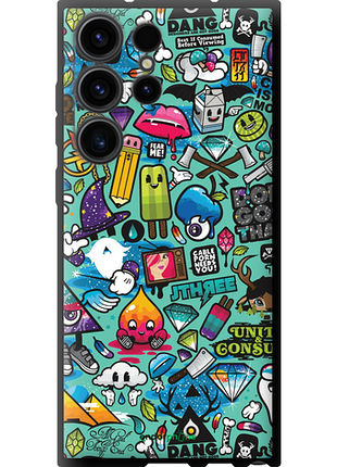 Чехол на samsung galaxy s23 ultra стикер бомбинг 1 "693b-2906-8094"