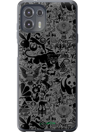 Чохол на motorola edge 20 lite чорно-сірий стикер бомбінг "2432u-2496-8094"