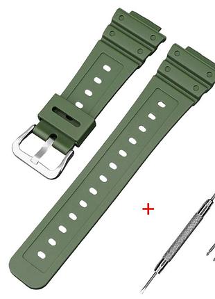 Ремешок для casio g-shock ga-2100 army green si, ремешки для часов
