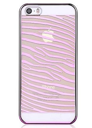 Чохол vouni для iphone 5/5s/5se glimmer zebra pink