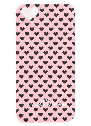 Чехол aru для iphone 5/5s/5se hearts pink