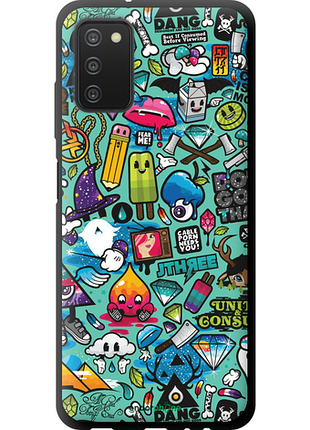 Чехол на samsung galaxy a03s a037f стикер бомбинг 1 "693b-2381-8094", чехол для телефона