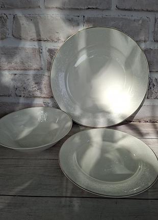 Столовый сервиз kaeliya crystal фарфоровый 18 предметов 6 персон белый 401-0082
