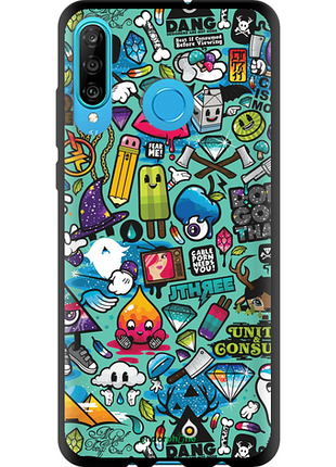 Чехол на huawei p30 lite стикер бомбинг 1 "693b-1651-8094", чехол для телефона