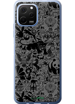Чехол на huawei nova y61 чёрно-серый стикер бомбинг "2432u-2983-8094", чехол для телефона