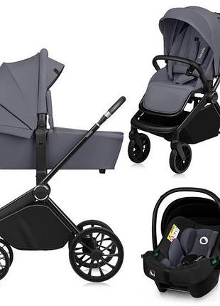 Универсальная коляска 3 в 1 lionelo mika plus 3in1 grey stone
