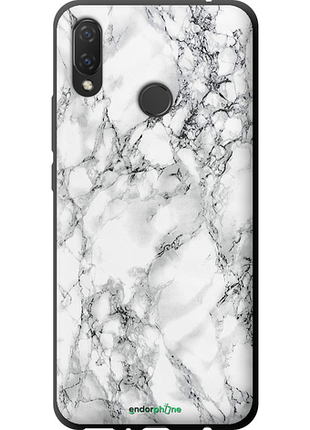 Чехол на huawei p smart plus мрамор белый "4480b-1555-8094", чехол для телефона