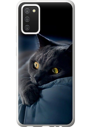 Чехол на samsung galaxy a02s a025f дымчатый кот "825u-2203-851"