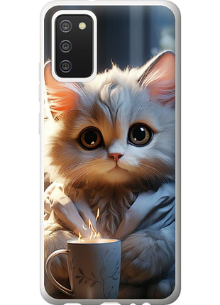 Чохол на samsung galaxy a02s a025f білий кіт "5646u-2203-851"