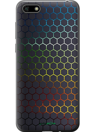 Чехол на huawei y5 2018 переливающиеся соты "498u-1500-8094", чехол для телефона