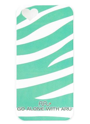 Чехол aru для iphone 5/5s/5se zebra stripe green