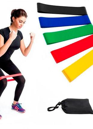 Набір гумки для фітнесу fitness, гумовий стрічковий еспандер для тренувань (5 шт./пач.)