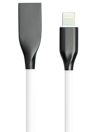 Кабель powerplant usb - lightning, 1м, силикон, белый