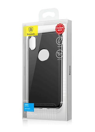 Чехол baseus для iphone x/xs soft case black (wiapiphx-sj01) 4
