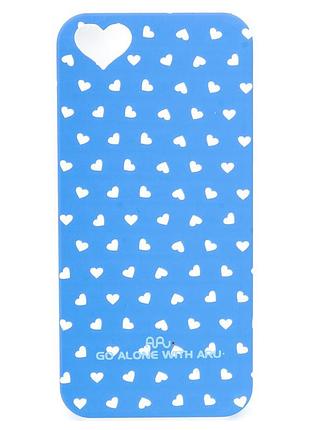 Чехол aru для iphone 5/5s/5se hearts blue