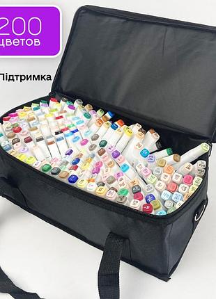 Набір двосторонніх маркерів touch smooth для скетчинга на спиртовій основі 200 штук різнокольорові