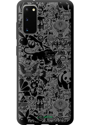 Чохол на samsung galaxy s20 чорно-сірий стикер бомбінг "2432b-1824-8094"