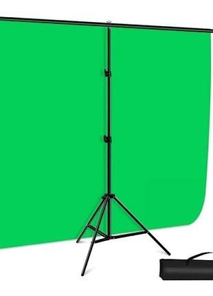 Фон с стойкой puluz pu5205g зеленый (200x200 см)