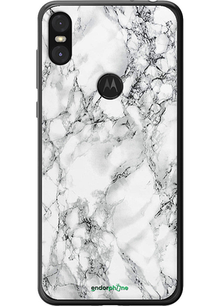 Чехол на motorola one мрамор белый "4480u-1589-8094"