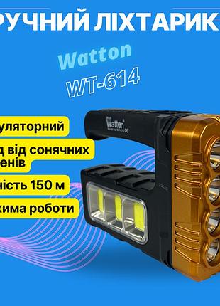 Фонарик watton wt-614 аккумуляторный ручной led