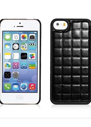Чохол xoomz для iphone 5/5s/5se pu grid black (back cover) (xip501b)