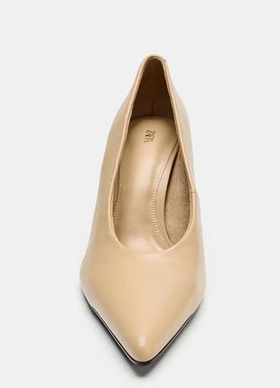 Кожаные туфли на каблуке zara 5