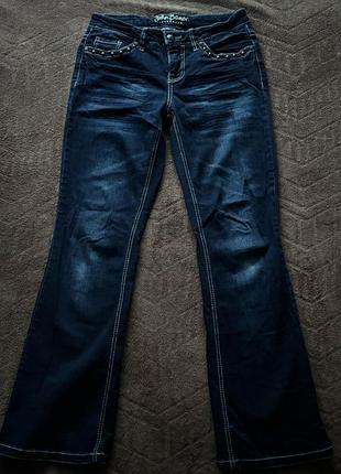 Джинси john baner темно-сині з цікавою вишивкою, bootcut