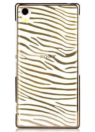 Чехол vouni для sony xperia z2 glimmer zebra gold