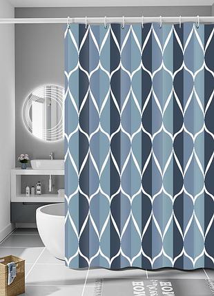 Шторка для ванны водонепроницаемая bathlux 180x180 см с крючками, занавеска для ванной с рисунком
