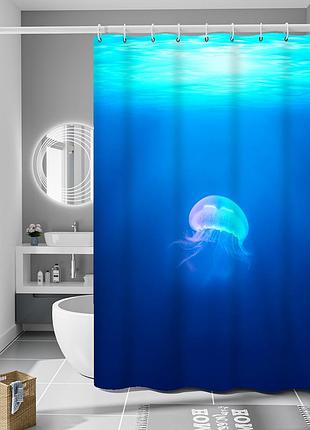 Шторка для ванны из полиэстера водонепроницаемая bathlux 180x180 см с кольцами, занавеска для ванной комнаты