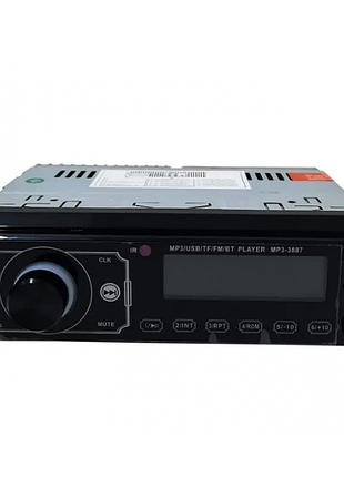 Автомагнитола 3887 iso+fm+usb+sd+aux+bluetooth 4x50w 1din магнитола с пультом сенсорный дисплей