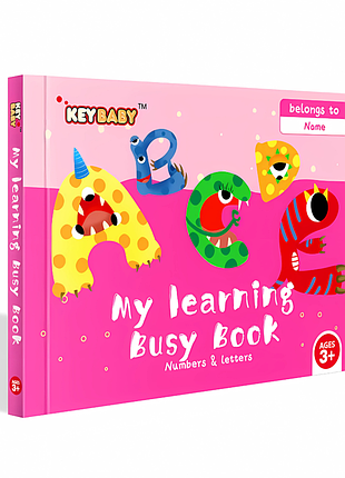 Детская развивающая книга busy book монтессори,тактильная книга с липучками keybaby для детей,бизибук, letters