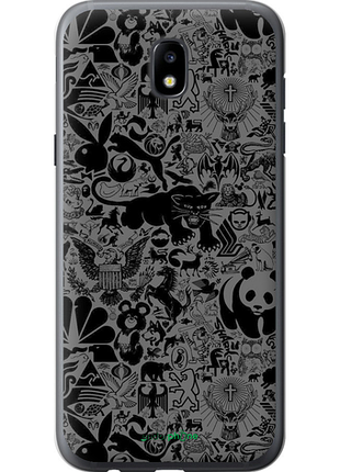 Чехол на samsung galaxy j5 j530 (2017) чёрно-серый стикер бомбинг "2432u-795-8094"