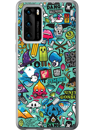 Чехол на huawei p40 стикер бомбинг 1 "693u-1840-8094", чехол для телефона