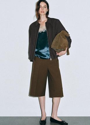 Шкіряні балетки з бантом zara 6