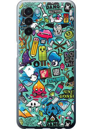 Чехол на oneplus nord n200 5g стикер бомбинг 1 "693u-2956-8094", чехол для телефона