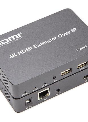 Удлинитель hdmi сигнала powerplant hdmi 4k/30hz, до 150м, через cat5e/6 (hdes150-kvm)