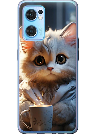 Чохол на oppo reno7 5g білий кіт "5646u-2669-851"
