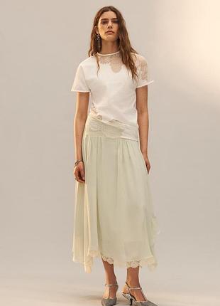 Роскошная футболка с кружевом лимитированная коллекция zara limited edition