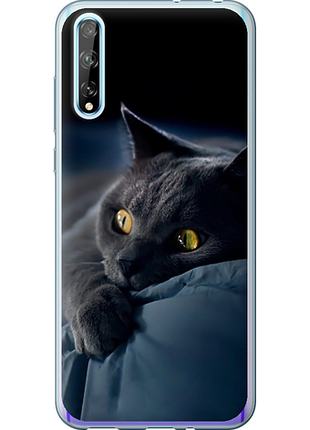 Чехол на huawei p smart s дымчатый кот "825u-1813-851"