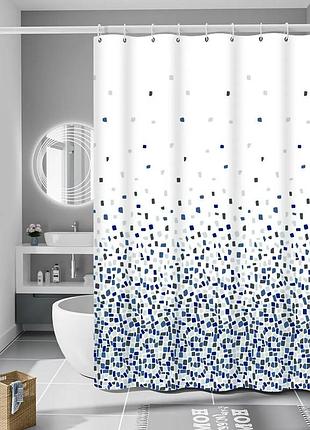 Шторка для ванны из полиэстера водонепроницаемая с кольцами bathlux 180x180 см , занавеска для ванной комнаты