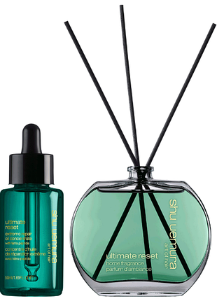 Shu uemura split-ends hero набор: восстанавливающая маселка-концентрат для чрезвычайно поврежденных волос, 50 мл и ароматический диффузор для дома