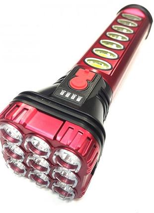 Ліхтар акумуляторний hurry bolt hb-707-1 ручний прожектор 9 led із заряджанням від usb + боковим світлом cob 18w
