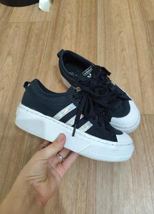 Adidas женские  кроссовки/кеды  nizza platform черные