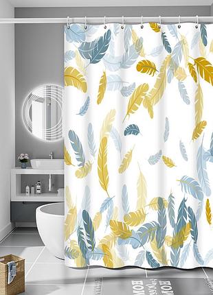 Шторка для ванны из полиэстера водонепроницаемая bathlux 180x180 см с кольцами, занавеска для ванной комнаты