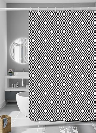 Шторка для ванны из полиэстера водонепроницаемая bathlux 180x180 см с кольцами, занавеска для ванной комнаты