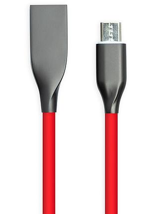Кабель powerplant usb - microusb, 2м, силикон, красный