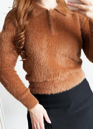 Пухнастий светрик-поло zara 🤎🐻