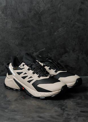 Кросівки salomon supercross 4 gore-tex beige black 🤍